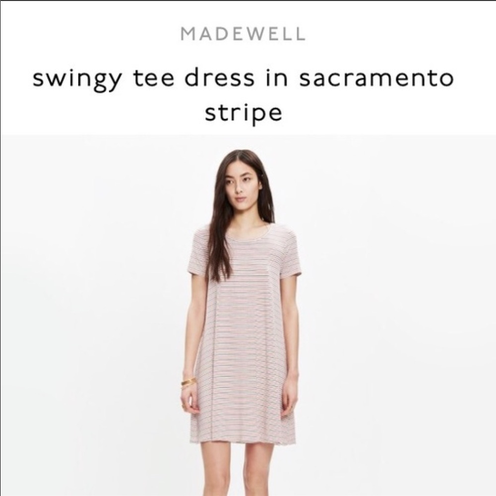 Madewell black and red striped T-shirt dress - Picture 2 of 6